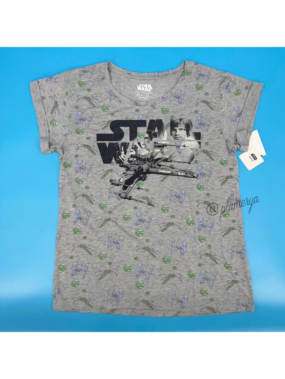 Star Wars Mighty Fine Women's Junior's Luke Skywalker T-Shirt Top Size XL